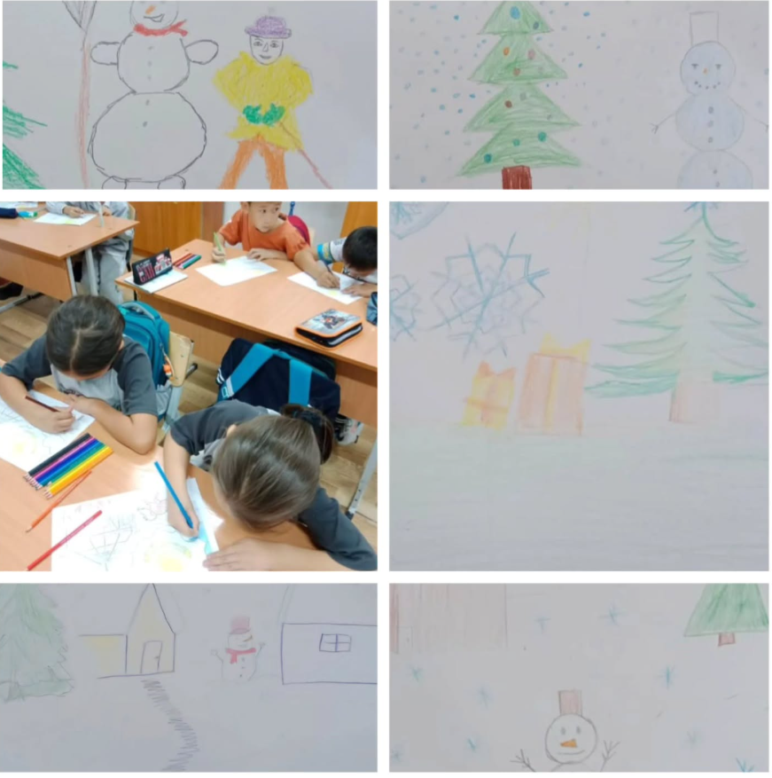29.12.2025ж. күні, қысқы демалыс уақытындағы іс-шаралар жоспарына сай, 1-4 сынып оқушылары арасында "Қысқы көріністер" сурет байқауы өткізілді